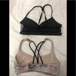 Two Lululemon sports bras